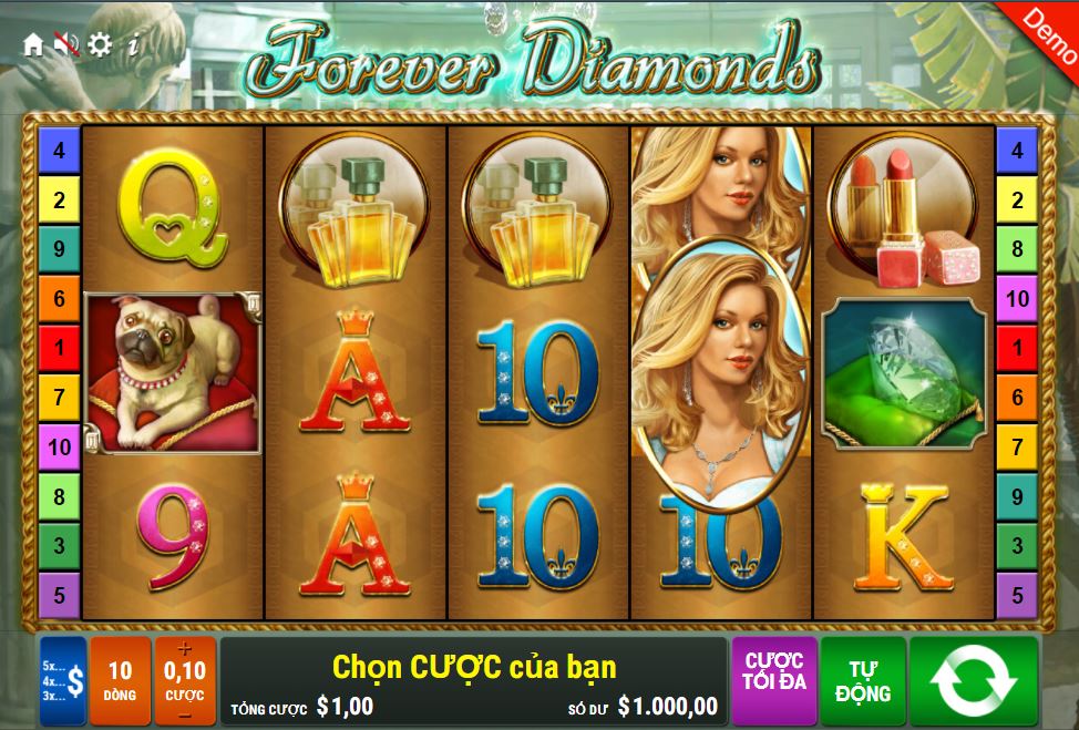 Hướng dẫn chơi game quay hũ Forever Diamonds - Quý cô Kim cương